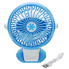 Настільний мінівентилятор із прищіпкою Mini Fan MK-F168/Вентилятор із затискачем на стіл від акумулятора та USB, фото 3