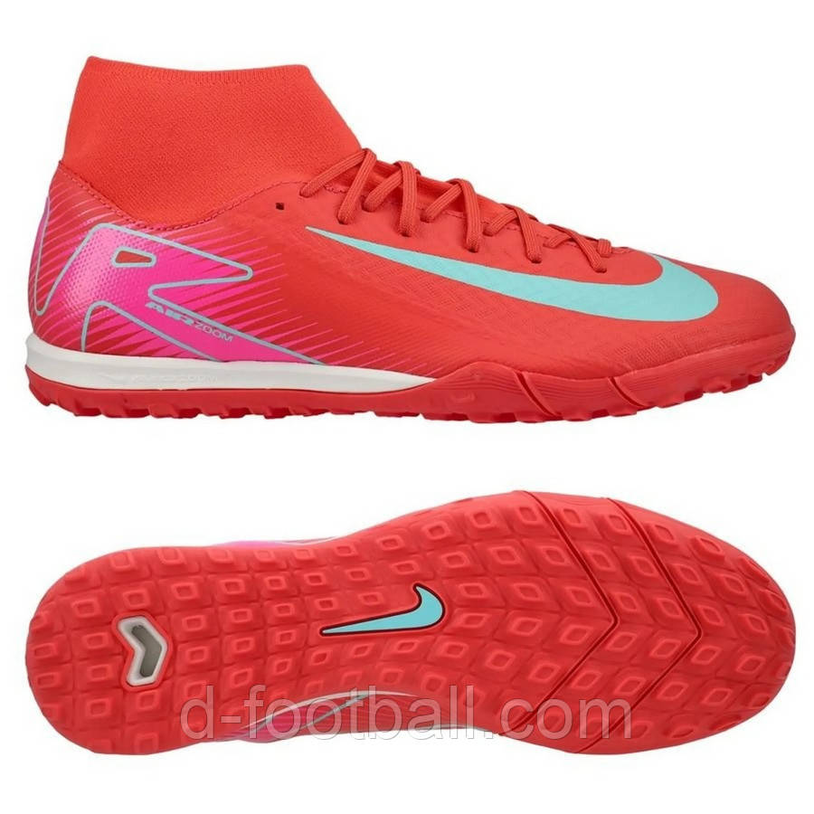 Сороконіжки Nike Air Zoom Mercurial Superfly X Academy x Mbappe TF FQ8331-800, Червоний, Розмір (EU) — 40