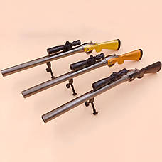 Гелеві ручки у вигляді снайперської гвинтівки RESTEQ — набір 3 шт, оригінальні чорні ручки для письма, фото 2