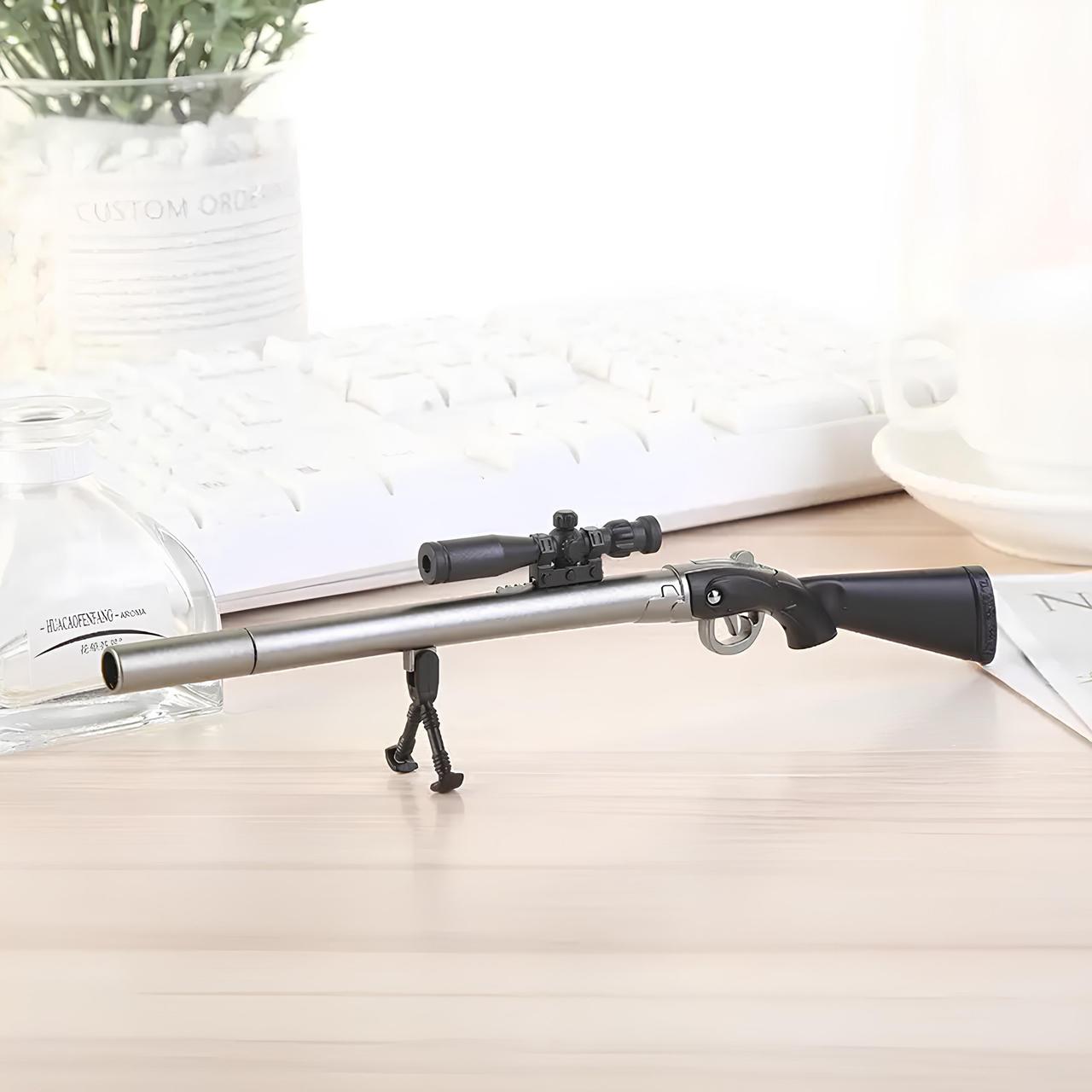 Гелеві ручки у вигляді снайперської гвинтівки RESTEQ — набір 3 шт, оригінальні чорні ручки для письма