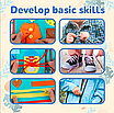 Дитяча логічна папка бізіборд фетрова іграшка цифри літери пазли фігури застібки ремінці липучки пряжки, фото 8