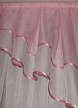 Ламбрекен Firanka Дуга карниз 200см ніжно рожевий з білим (70_7_2м), фото 3
