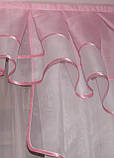 Ламбрекен Firanka Дуга карниз 200см ніжно рожевий з білим (70_7_2м), фото 2