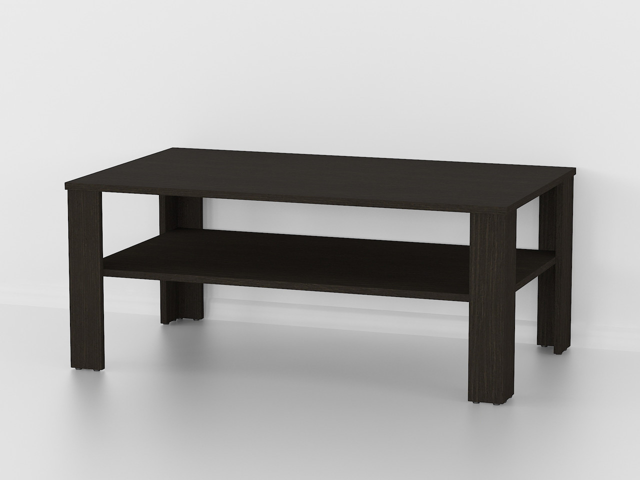 Журнальний, кавовий столик з полицею колір венге (коричневий) h42*100*60 см, фото 1