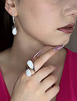 💎 Срібний комплект прикрас з перламутром і кубічним цирконієм – витонченість, яка підкреслить вашу красу!