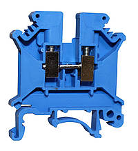 Клема КНГ-UK5 41А 0.2-4мм2 гвинтова синя набірна на DIN-рейку без маркера без кришки Ny95506250