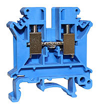 Клема КНГ-UK6 57А 0.5-6мм2 гвинтова синя набірна на DIN-рейку без маркера без кришки Ny95506251