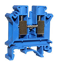 Клема КНГ-UK10 76А 0.5-10мм2 гвинтова синя набірна на DIN-рейку без маркера без кришки Ny95506252