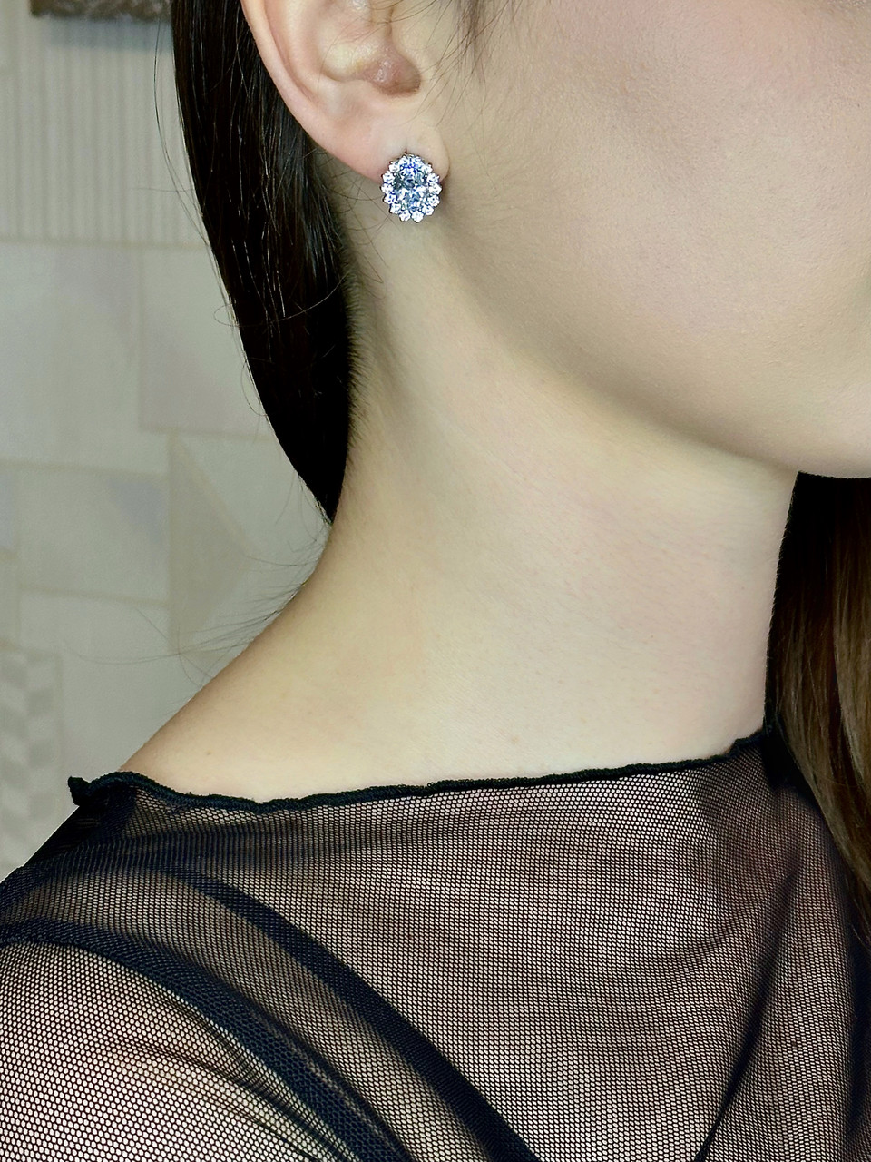 Срібні сережки «Чистий блиск» з білим кубічним цирконієм покриті родієм✨ Елегантність, яка говорить замість слів, фото 1