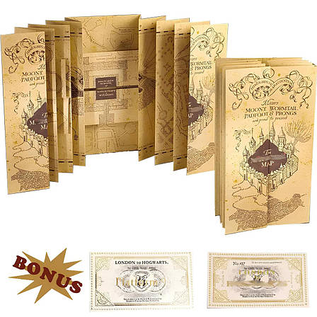 Карта мародерів і 2 квитки в Гоґвортс Marauder's Map чарівний набір для шанувальників світу Гаррі Поттера, фото 1