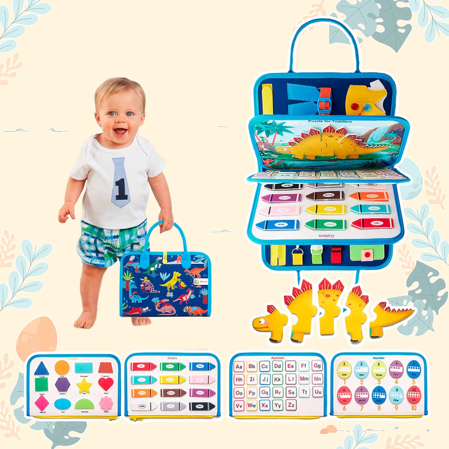Дитяча логічна папка бізіборд фетрова іграшка цифри літери пазли фігури застібки ремінці липучки пряжки, фото 1