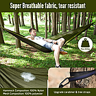 Гамак для кемпінгу з брезентом від дощу та москітною сіткою з ременями для дерев, фото 3