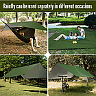 Гамак для кемпінгу з брезентом від дощу та москітною сіткою з ременями для дерев, фото 4