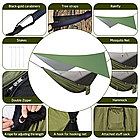 Гамак для кемпінгу з брезентом від дощу та москітною сіткою з ременями для дерев, фото 5