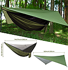 Гамак для кемпінгу з брезентом від дощу та москітною сіткою з ременями для дерев, фото 6