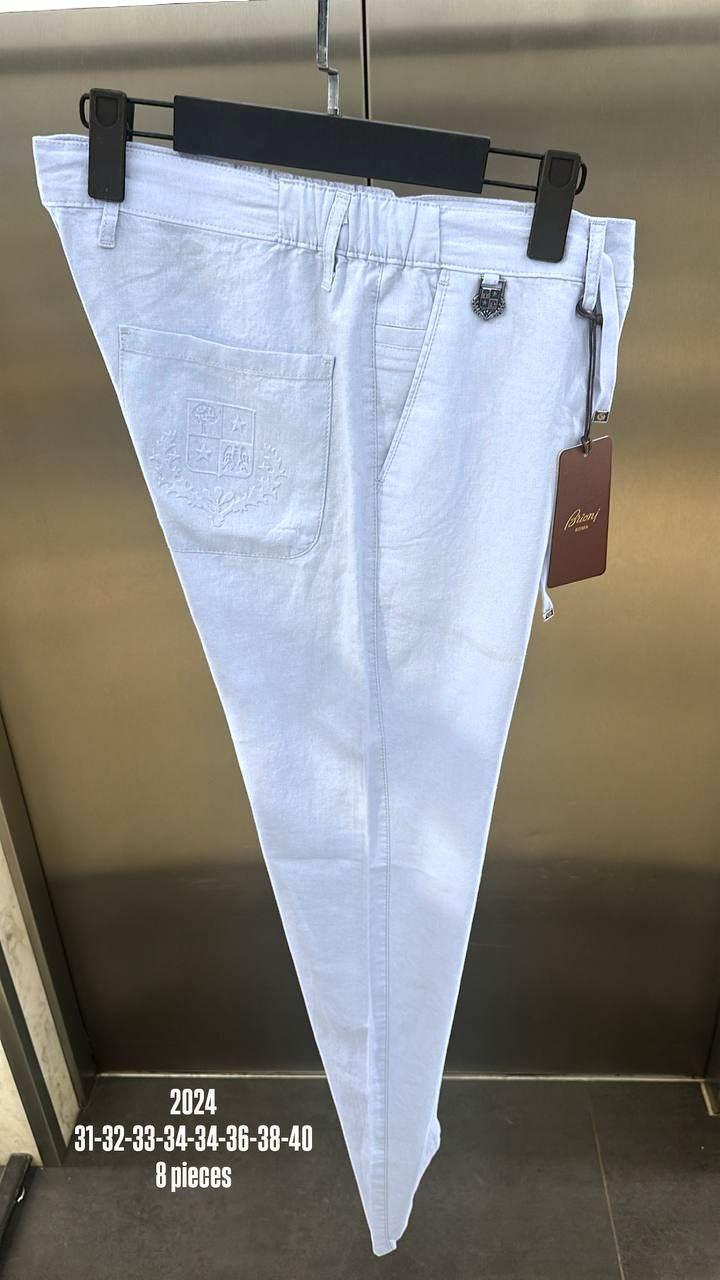 Чоловічі лляні штани LORO PIANA CK9696-блакитні штани, фото 1