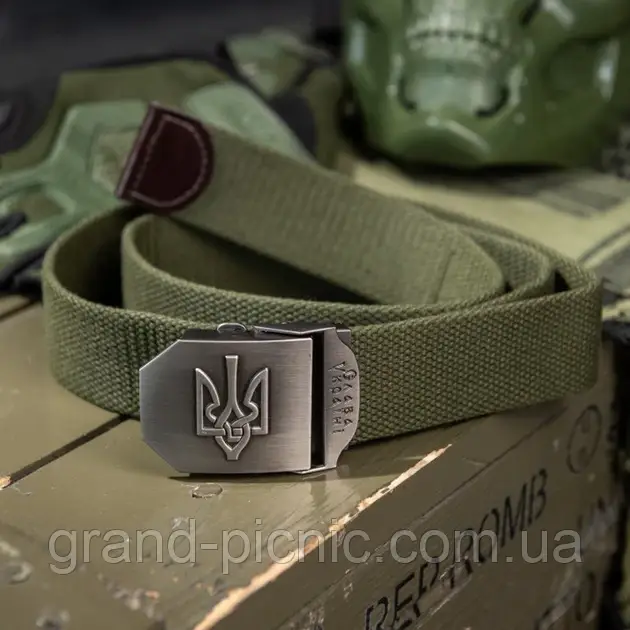Ремінь тактичний металева пряжка з тризубом "Слава України", фото 1
