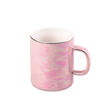 Чашка порцелянова Glaze 420мл у дзеркальній глазурі Рожевий HPCYM0763P