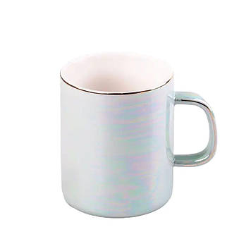 Чашка порцелянова Glaze 420мл у дзеркальній глазурі Бірюзовий HPCYM0763T