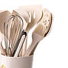 Набір кухонного приладдя на підставці 12 штук з дерев'яною ручкою YRUR9, фото 4