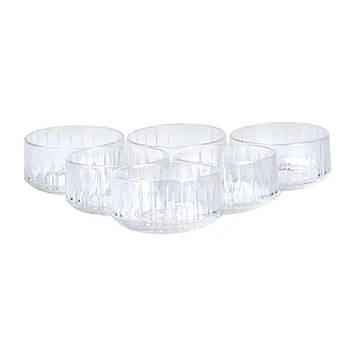 Салатниці порційні набір 6 штук скляні круглі прозорі HP522