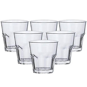 Склянки набір з 6 штук по 250 мл з товстим дном прозорий HP555