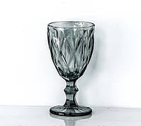 Набір келихів для вина Glassware 6шт Подарункові кольорові скляні фужери для коктейлів 300мл Сірий