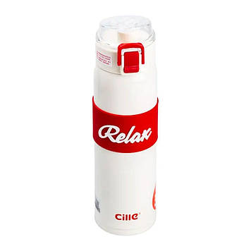 Термос Relax з поїлкою з металевою колбою 520 мл Білий HP17304W