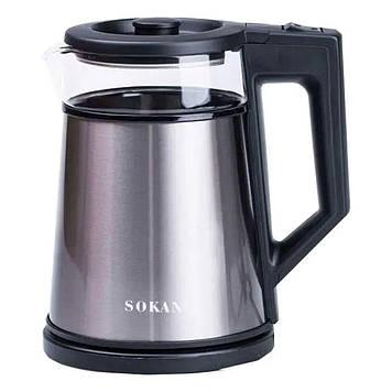 Електрочайник з автоматичним вимкненням 1.7 л Sokany побутовий 2000 Вт SK-SH-1076G
