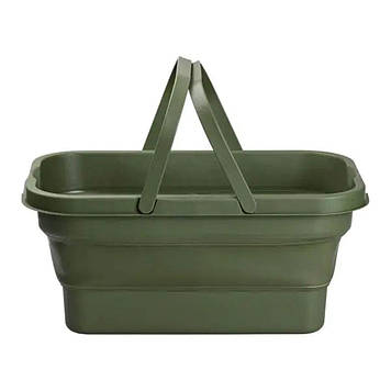 Складний кошик для пікніка з кришкою-столиком 44.8х26х14 см Зелений SJ-0120GR