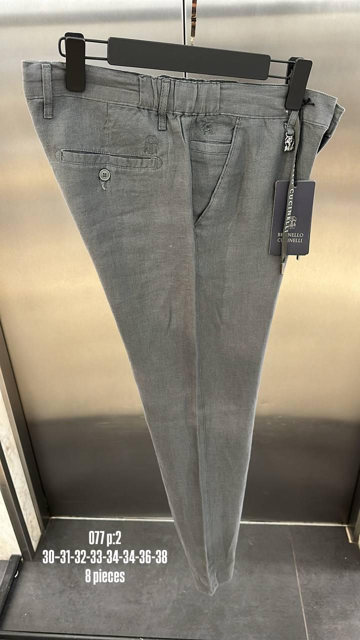 Чоловічі лляні штани BRUNELLO CUCINELLI CK9690 зелені штани 30/31/34/36, фото 1