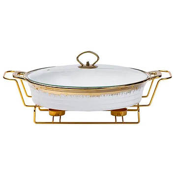 Настільна мармітниця 41х25х15.5 см марміт порцелянаовий для других страв 2 л HP1027