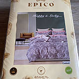 Сімейний комплект постільної білизни з простирадлом на резинцы з фланелі, дві підковдри, фото 2