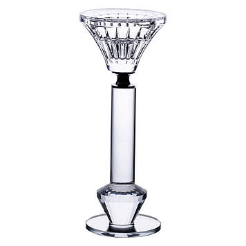 Підсвічник скляний на ніжці  6×17.3 см прозорий декоративний підсвічник на стіл HP-4-10S