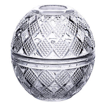 Серветниця на стіл кухонна Ø15 см серветниця скляна кругла кругла у формі яйця HP-4-110