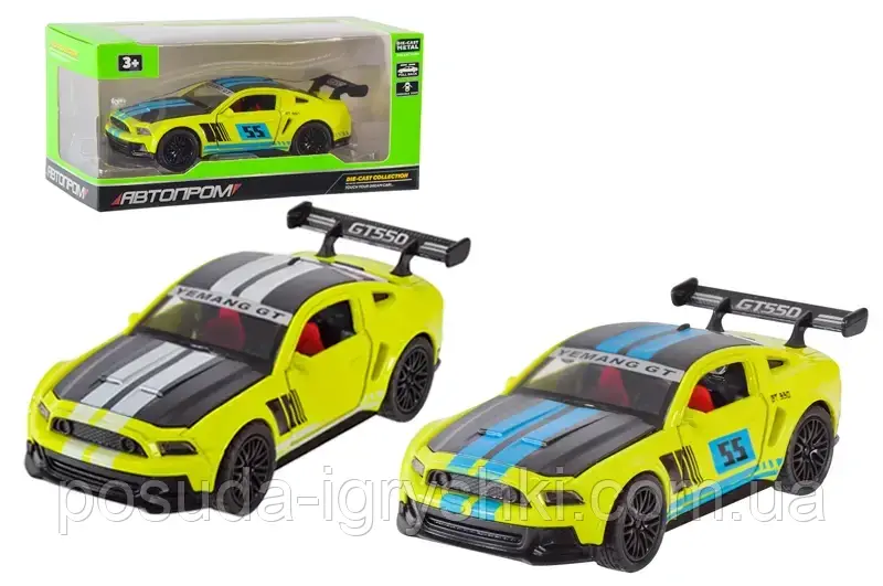 Машина металева "Автопром" AP74129, 1:32, 2 кольори, відкриваються двері, багажник, в коробці 16,5-7,5-7,5 см., фото 1