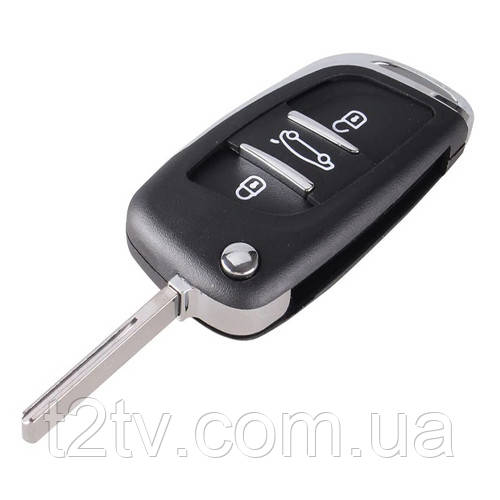 Викидний ключ, корпус під чіп, 3кн DKT0269, Peugeot, ніша CE0536, HU83, фото 1