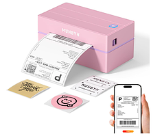 MUNBYN Рожевий130B Bluetooth термопринтер етикеток і наклейок