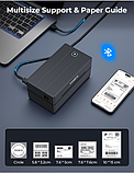 MUNBYN Чорний Bluetooth термопринтер етикеток і наклейок, фото 4