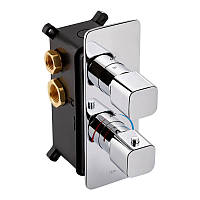 Змішувач для душу Qtap Votice термостатичний прихованого монтажу на два споживачі QTVOT65T105NGC Chrome