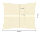 Тент-парус тіньовий квадратний 3х4 м Gardlov, навіс від дощу та сонця, жовтий (23144), фото 3