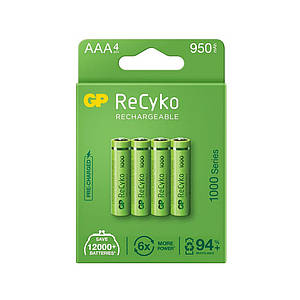 Акумулятори NiMh AAA (HR03) GP ReCyko+ 1000mAh (1.2v) 4шт