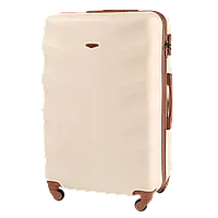 Чемодан WINGS 402 Exclusive на 4-х колесах , большой L Кремовий
