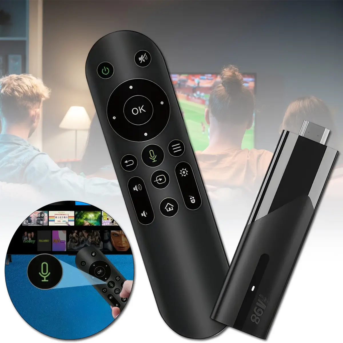 Смарт-ТВ-приставка на Android з голосовим керуванням Smart TV M98 Y10 2GB+16GB