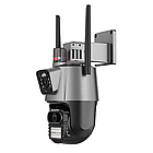 Вулична охоронна WIFI камера відеоспостереження Dual Lens 8MP / Поворотна камера спостереження з бузком, фото 5