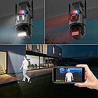 Вулична охоронна WIFI камера відеоспостереження Dual Lens 8MP / Поворотна камера спостереження з бузком, фото 10