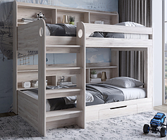 Ліжко двоярусне дитяче Майнкрафт Самоа Димчастий   LION