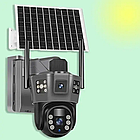 Вулична WiFi камера відеоспостереження із сонячною панеллю та двома об'єктивами TP18 Камера відеоспостереження 6 Мп, фото 2