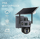 Вулична WiFi камера відеоспостереження із сонячною панеллю та двома об'єктивами TP18 Камера відеоспостереження 6 Мп, фото 3