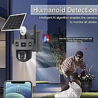 Вулична WiFi камера відеоспостереження із сонячною панеллю та двома об'єктивами TP18 Камера відеоспостереження 6 Мп, фото 7